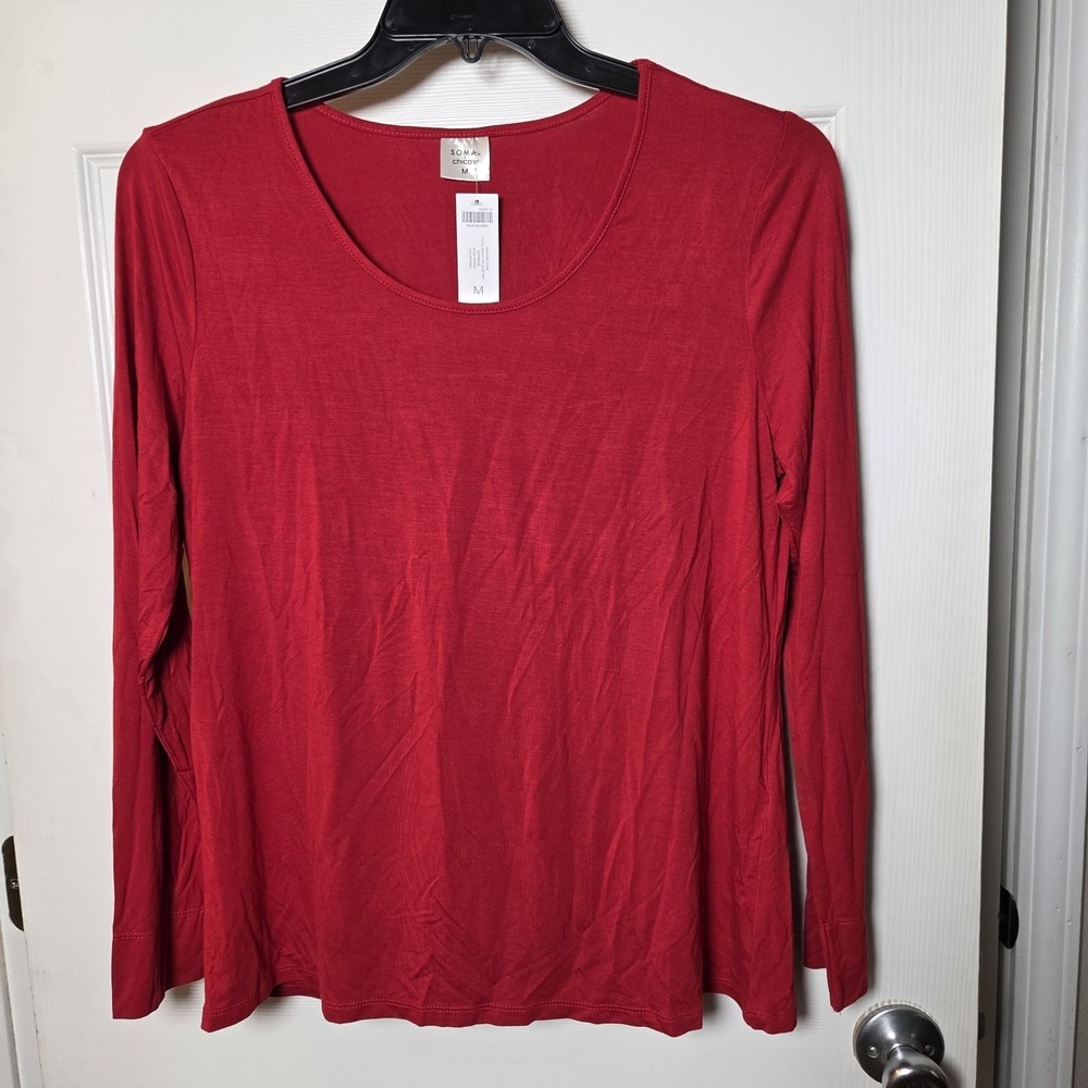 Soma + Chico's sz M intimates sleepwear shirt NWT top‎ only red soft comfy